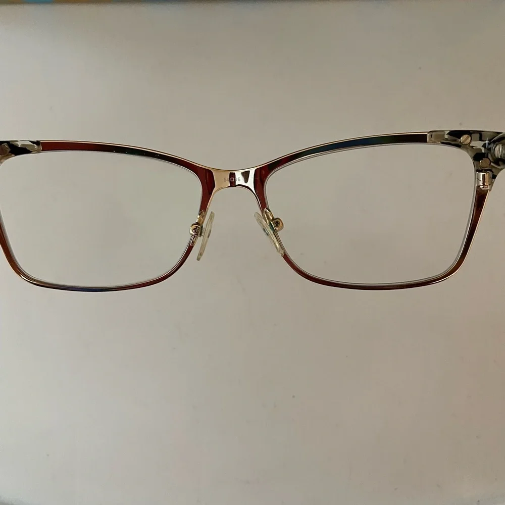 L.A.M.B. Black and Gray Patterned Eyeglasses with Case and cloth - Picture 3 of 10